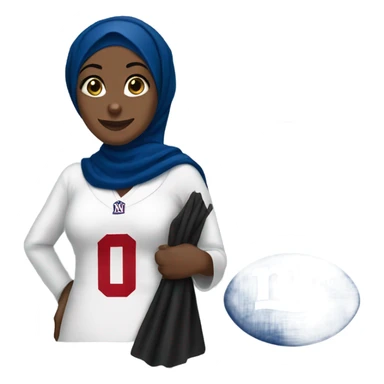 Black Hijabi holding NY Giants sign sticker