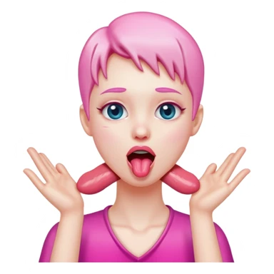 Two hands on the neck with their tounge out sticker