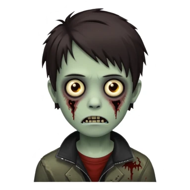 boy zombie with darkish brown hair emo sticker