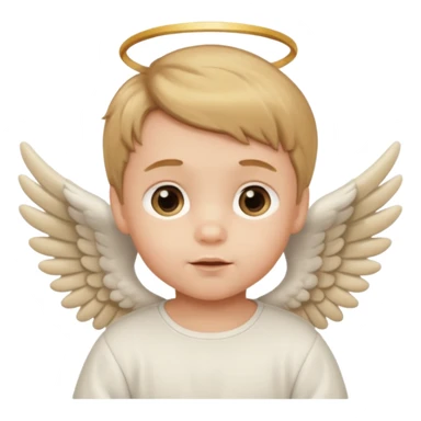 baby boy angel with brownish blond hair sticker