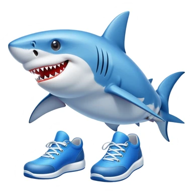 Squalo con le scarpe sticker