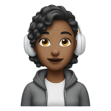 girl with airpods  sticker