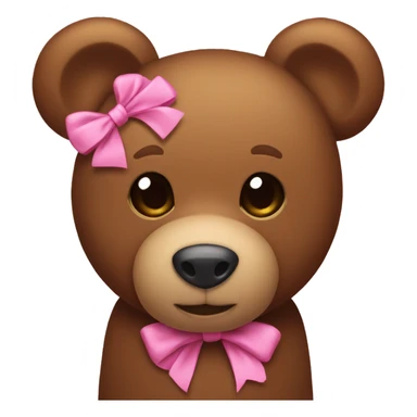 Brown teddy bear with pink bow sticker