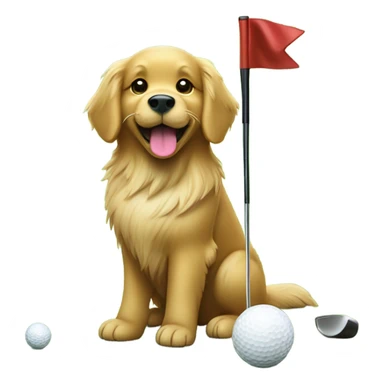 Golf dark golden retriever  sticker