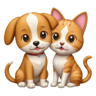 émote d'un chien et d'un chat avec un texte Ultra Premium DIrect sticker