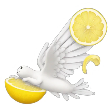A lemon with wings sticker