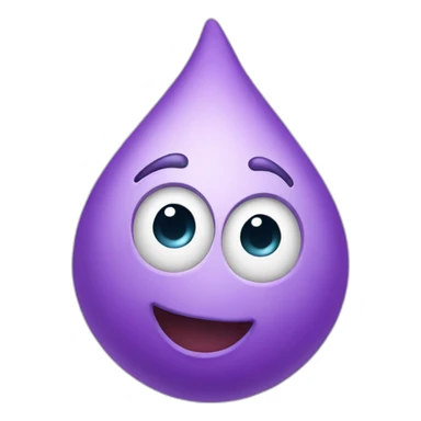 purple drop character sticker