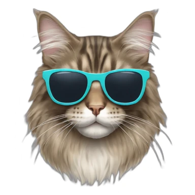 maine coon with sunglasses sticker