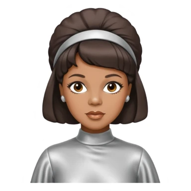 Florence Ballard from The Supremes with dark brown hair, silver outfit sticker