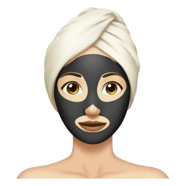 Lady with face mask spa beauty full face relaxing sticker