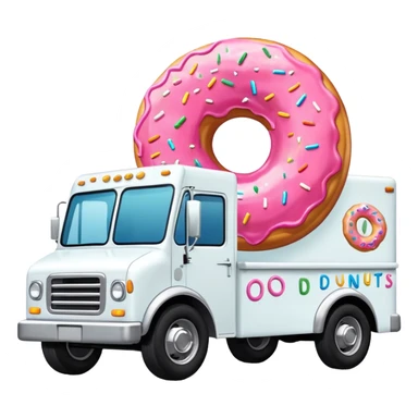 big donut truck with donut decals, frosting decals and sprinkle decals sticker