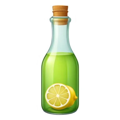 Green lemon juice bottle sticker