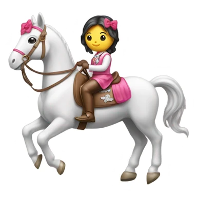 Hello kitty riding a horas sticker