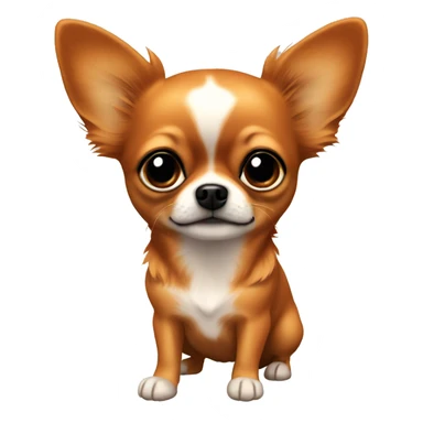 Dark orange long hair chihuahua with black mouth and ears sticker