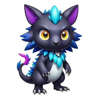 Cute cool colorful dark fantasy-Digimon-animal-hybrid full body sticker