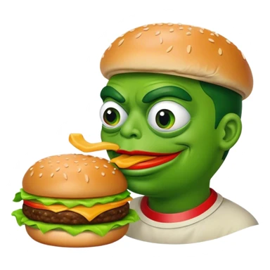 pepe eat mcdonald's sticker