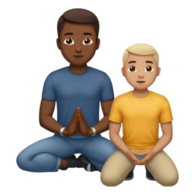 🙋🏾‍♂️🙇🏻‍♀️ layer the first emoji behind the second emoji  sticker