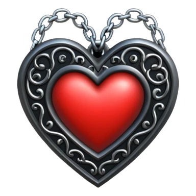 realistic gothic heart with a chain sticker