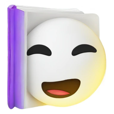 emoji notebook with a flashing light coming out of it sticker