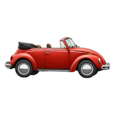red-vw-bug-convertible sticker