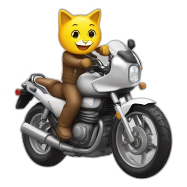 Un chat sur une moto sticker
