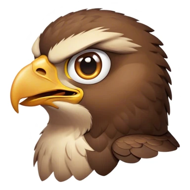 Cinematic Comical Hawk Portrait Emoji, Head tilted dramatically with an exaggeratedly shocked expression, featuring a sharply defined beak and wide, comically expressive eyes full of playful disbelief, Simplified yet hilariously expressive features, highly detailed, glowing with a slightly sassy glow, high shine, dramatic yet playful, stylized with an air of cheeky aerial mischief, soft glowing outline, capturing the essence of a meme-worthy hawk that looks ready to side-eye its way into viral fame! sticker