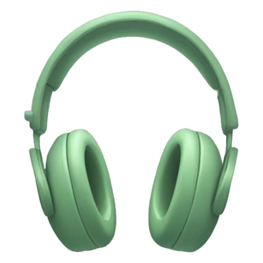 An aesthetic pair of sage green headphones  sticker