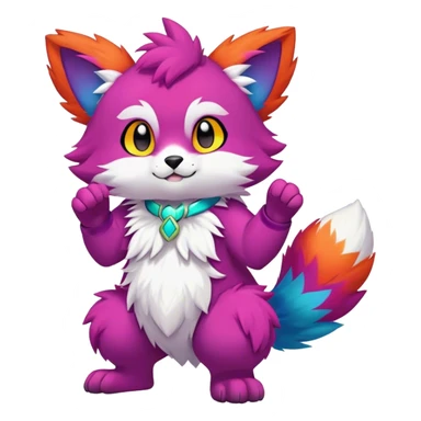Anthro fursona Fakemon sticker