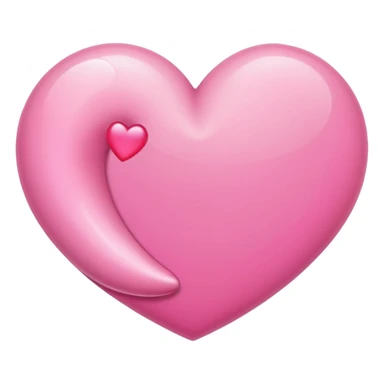 Pink crescent moon heart sticker