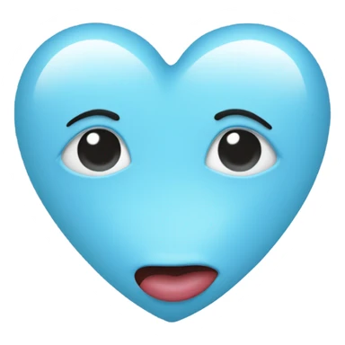 light blue heart with kissy lips sticker