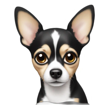 chihuahua black and white sticker