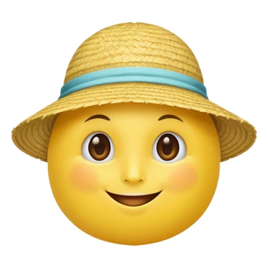 A lemon with a straw beach hat, smiling cutely.































 sticker