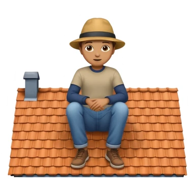 sitting on the roof of a house sticker