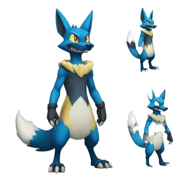Lucario-Lombax-Sergal-Vernid-Zeraora full body sticker