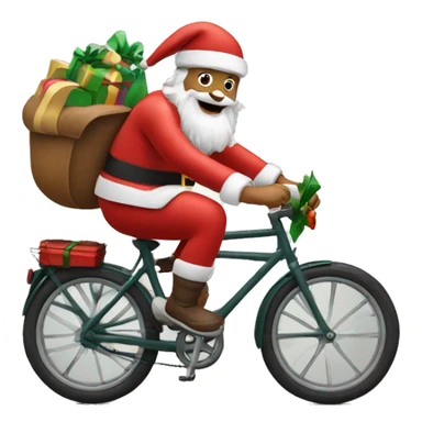Santa riding bike sticker