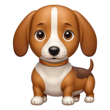 Weenie dog white and brown  sticker