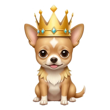 Tan chihuahua with crown sticker