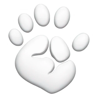 White heart with cat's paw sticker