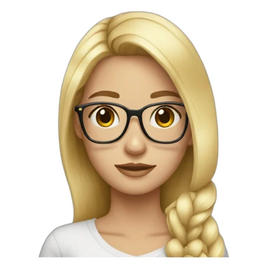 a blond girl whit beatiful glasses sticker