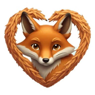 Heart with fox inside sticker