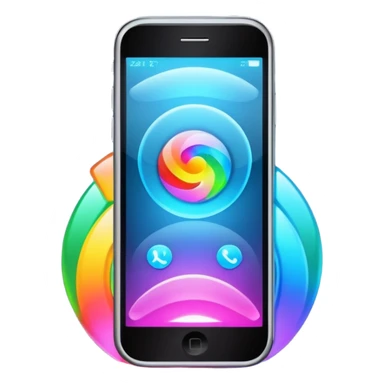 phone with holograms coming out of it sticker