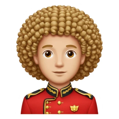 bellboy face big curly hair sticker