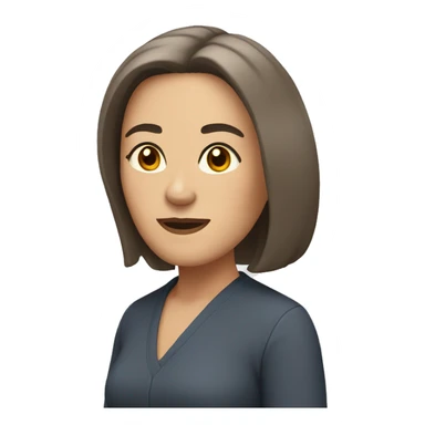 middle age woman with brown eyes and shoulder length straight brown hair sticker