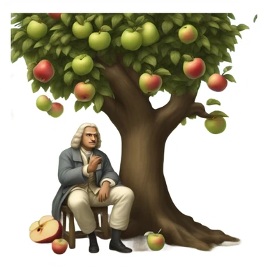 apple falling on newton  sticker