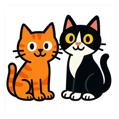two cartoon cats sticker
