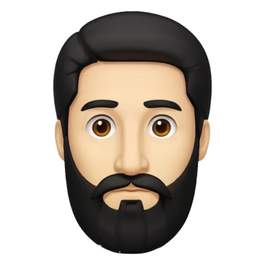 medium skin, long nose, black hair, long black beard, man sticker