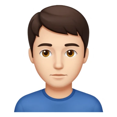 brunette man face sticker