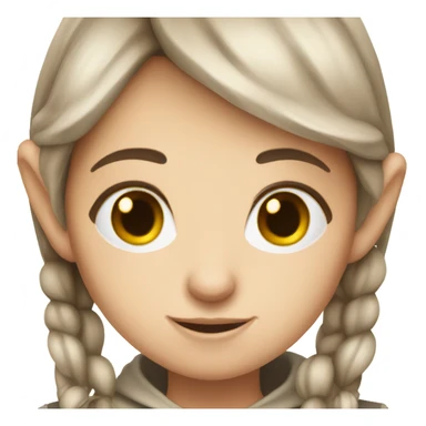 Brown hair pale elf girl sticker