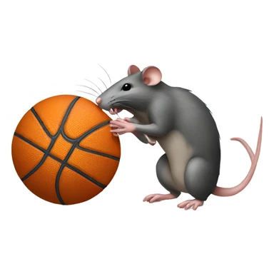 Rat eating a basketball  sticker
