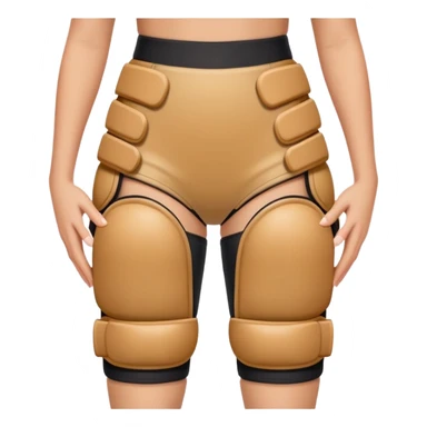 Dark hair Short lady with massive padded knee pads sticker